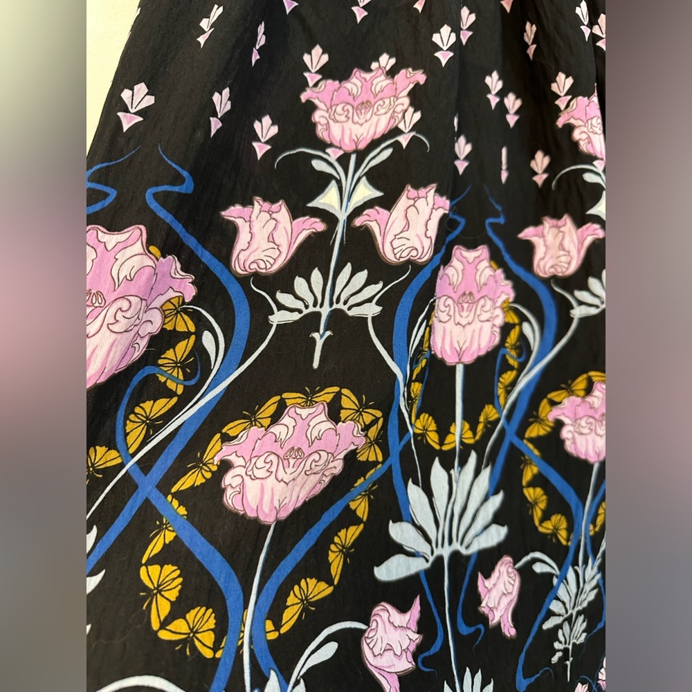 Anthropologie Dasha Smocked Midi Floral Tie Bohemian Dress Size Large - Picture 12 of 17